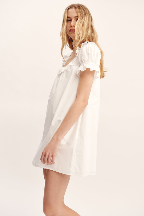 EZRA SHIFT DRESS - VINTAGE WHITE