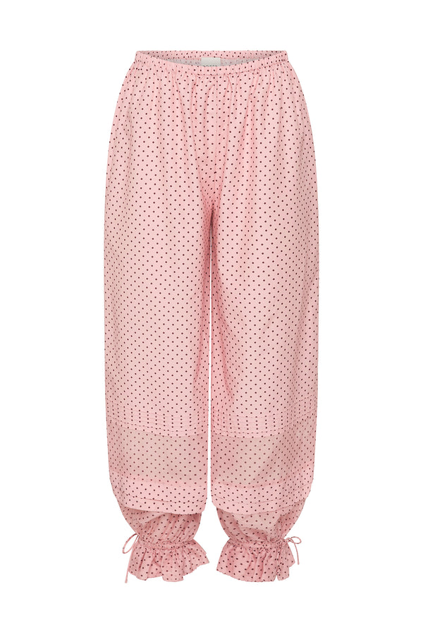 PEARL PANTS - BERRY CHOC POLKA DOT