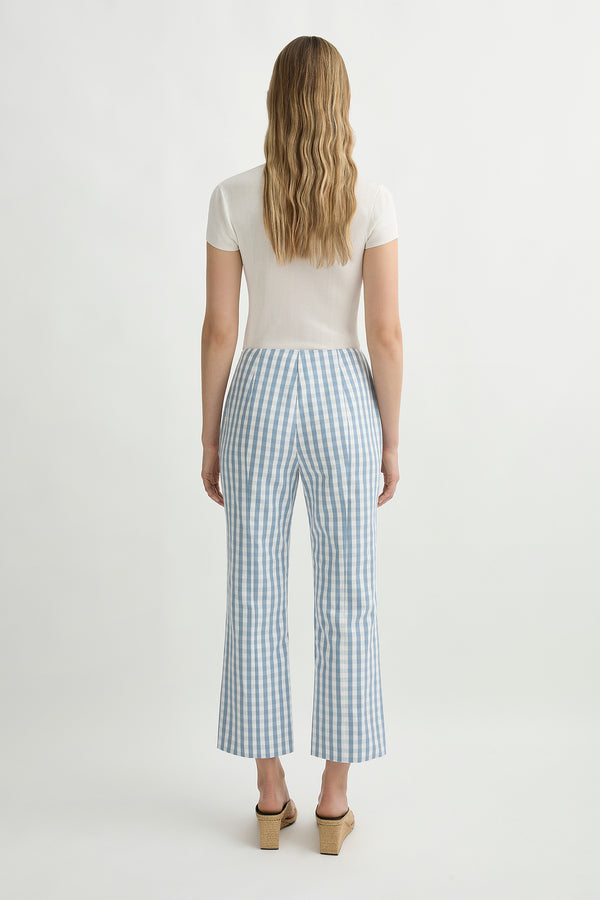 HEIDI TROUSER - BLUE GINGHAM