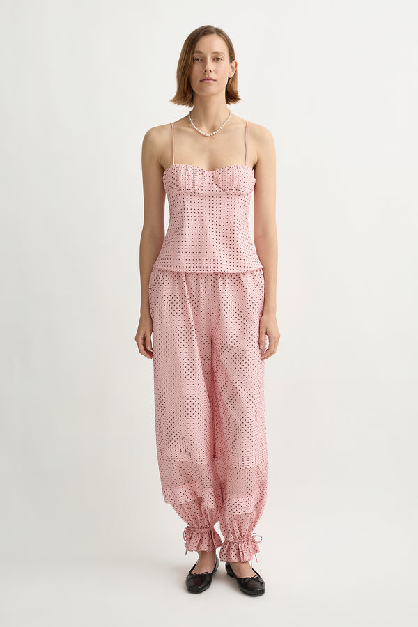 PEARL CAMI - BERRY CHOC POLKA DOT
