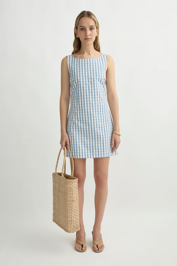 HEIDI DRESS - BLUE GINGHAM