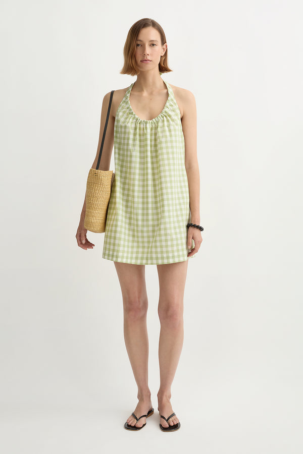 WENDY MINI DRESS - PEAR GINGHAM