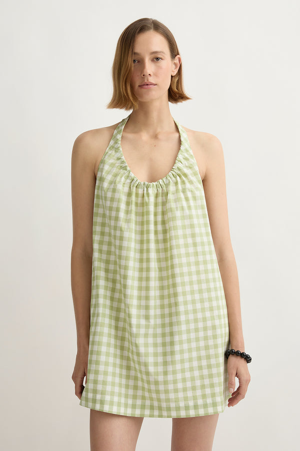 WENDY MINI DRESS - PEAR GINGHAM