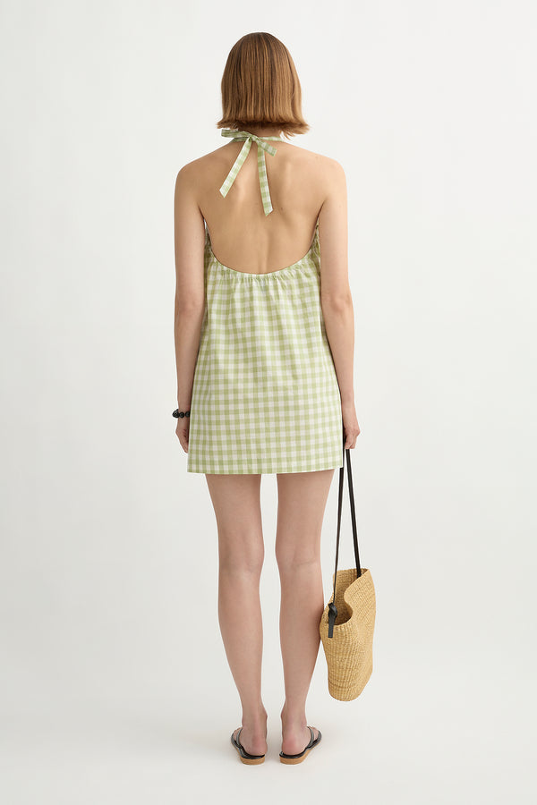 WENDY MINI DRESS - PEAR GINGHAM