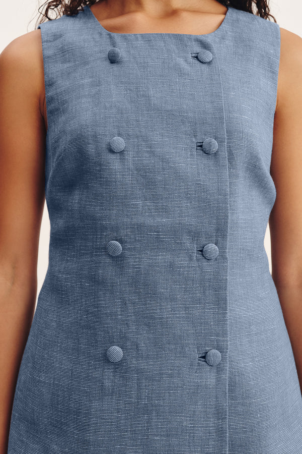 THEA VEST - STEEL BLUE