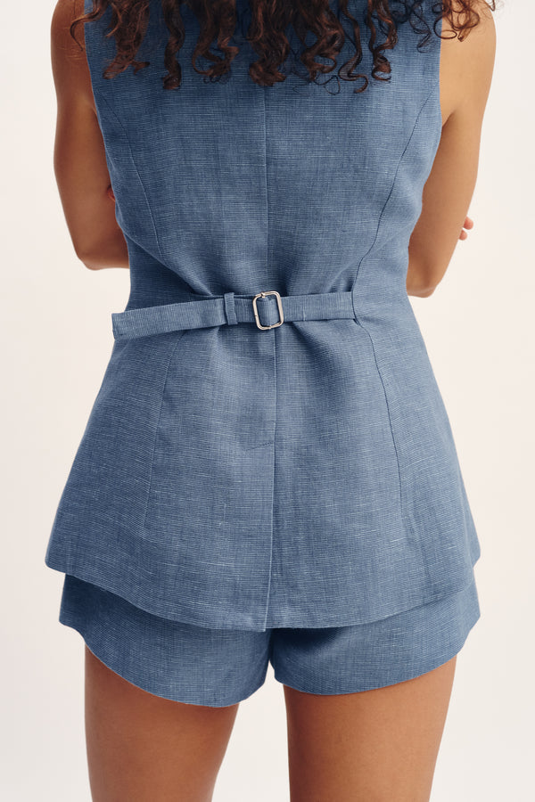 THEA VEST - STEEL BLUE
