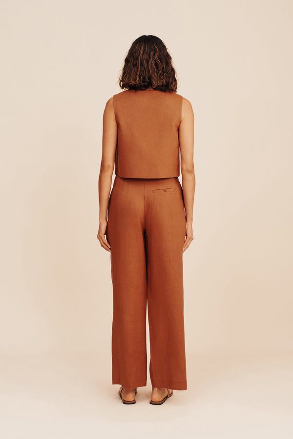 NANCY TROUSER - CHESTNUT