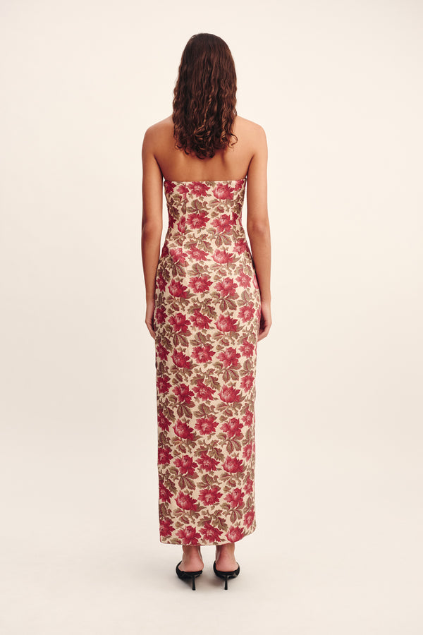 ROSALIE STRAPLESS DRESS - ROSE BUD