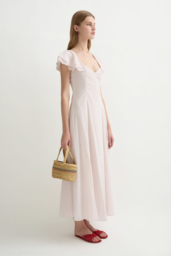 MARLOWE SUNDRESS - CREAM & RED POLKA DOT