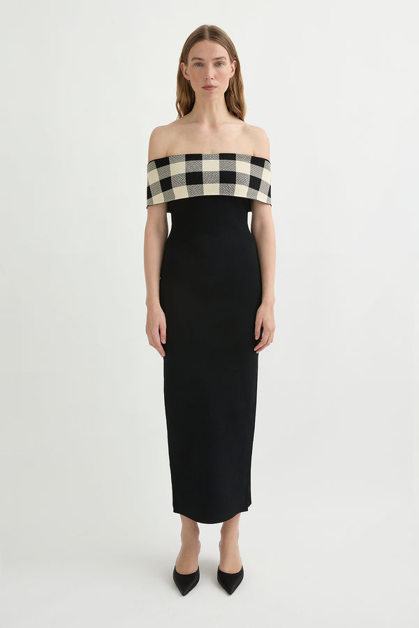 PIPPA OFF THE SHOULDER DRESS - HERITAGE PLAID