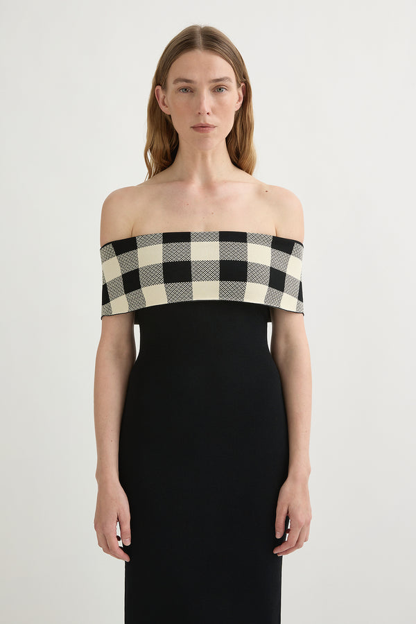 PIPPA OFF THE SHOULDER DRESS - HERITAGE PLAID