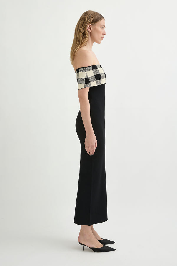 PIPPA OFF THE SHOULDER DRESS - HERITAGE PLAID