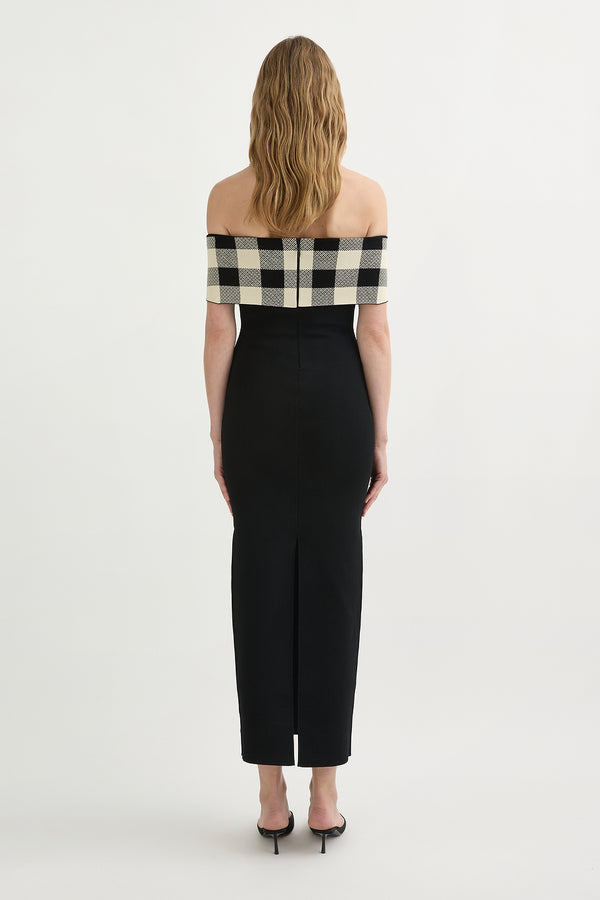 PIPPA OFF THE SHOULDER DRESS - HERITAGE PLAID