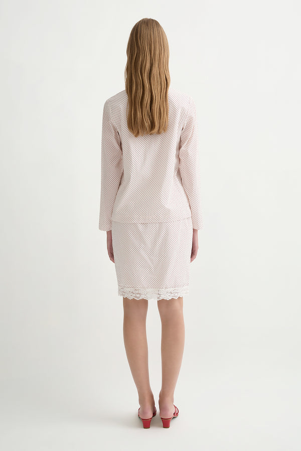 MARLOWE BLOUSE - CREAM & RED POLKA DOT