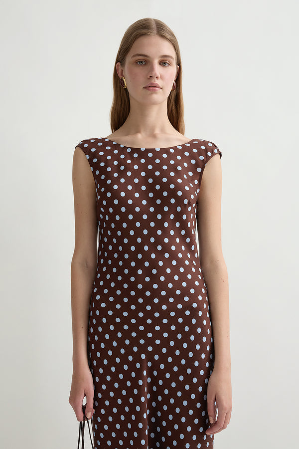 LEO DRESS - CHOCOLATE POLKA DOT