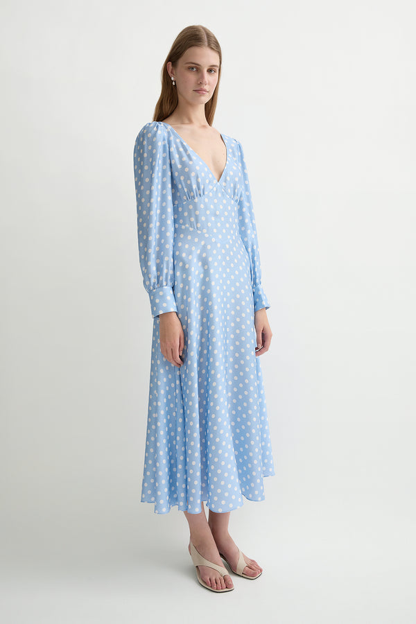 TILLIE DRESS - BLUE POLKA DOT
