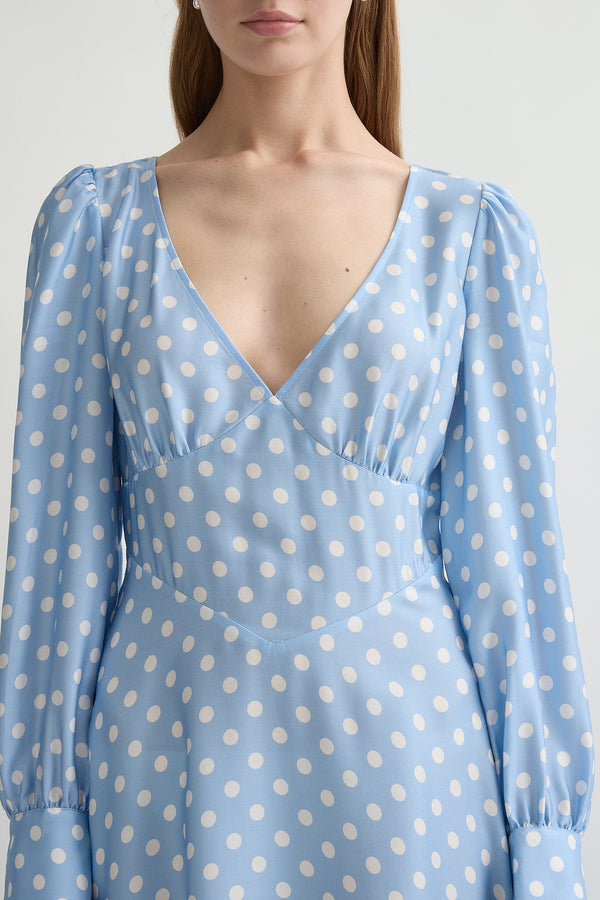 TILLIE DRESS - BLUE POLKA DOT