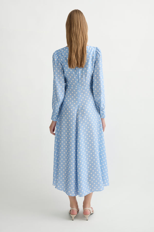 TILLIE DRESS - BLUE POLKA DOT