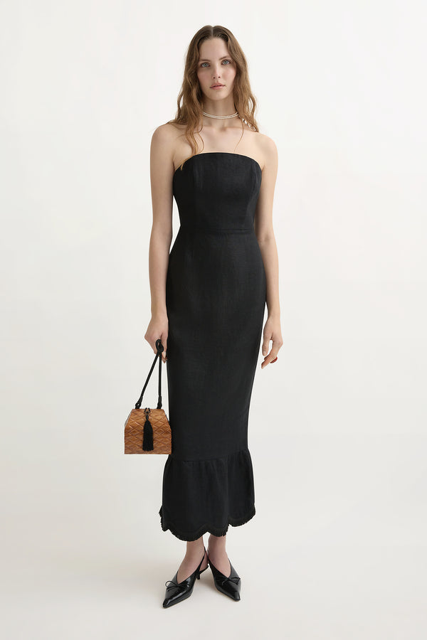 ESSIE STRAPLESS DRESS - BLACK