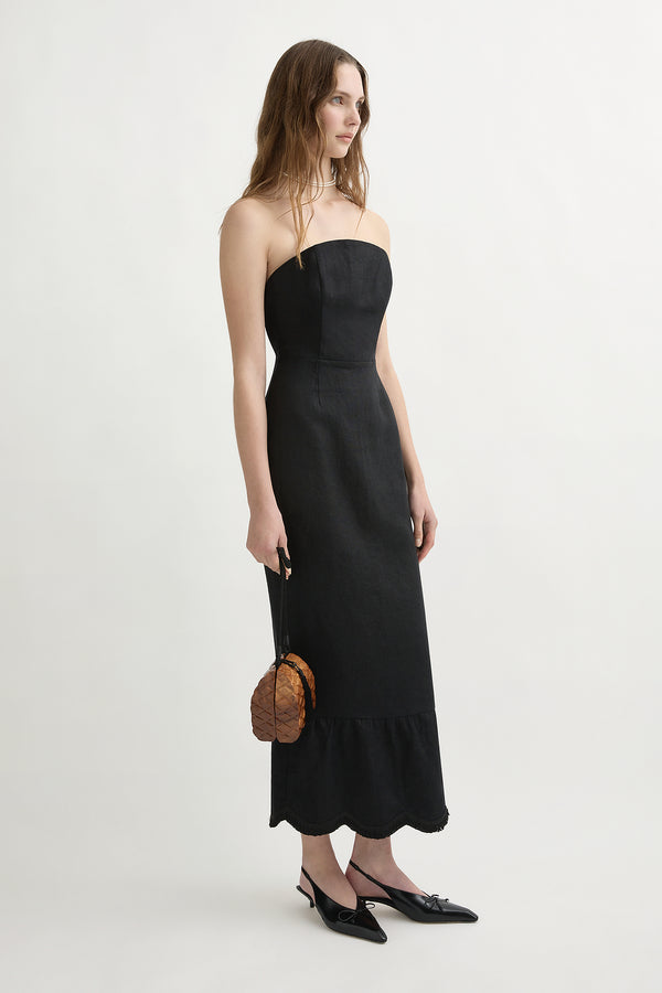ESSIE STRAPLESS DRESS - BLACK