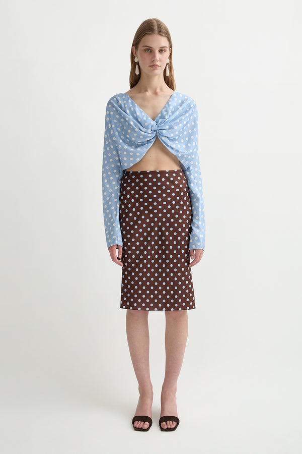 LEO SKIRT - CHOCOLATE POLKA DOT