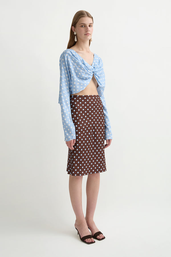 LEO SKIRT - CHOCOLATE POLKA DOT