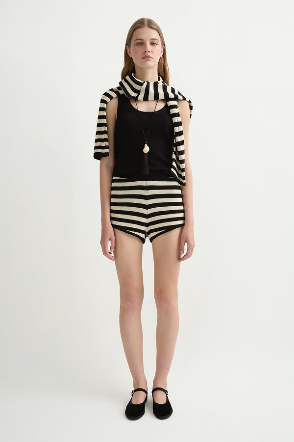 MILES SHORT - CREAM & BLACK