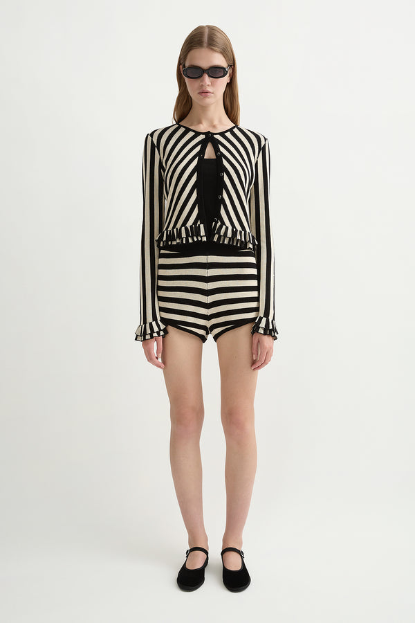 MILES CARDIGAN - CREAM & BLACK