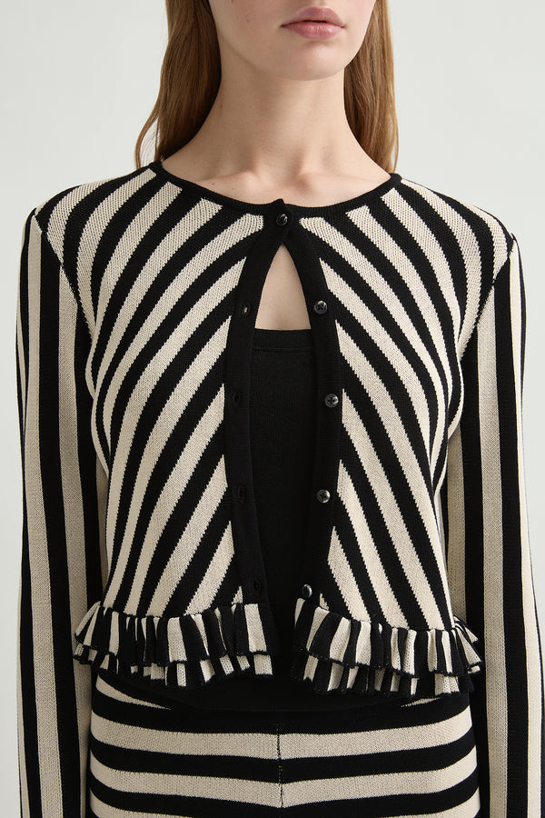 MILES CARDIGAN - CREAM & BLACK