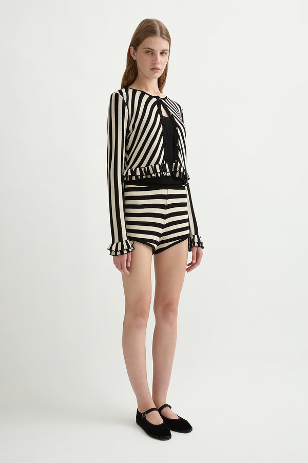 MILES CARDIGAN - CREAM & BLACK