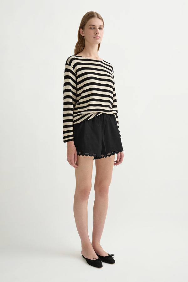 MILES TOP - CREAM & BLACK