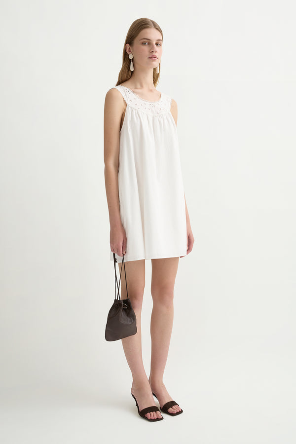 SALMA MINI DRESS - VINTAGE WHITE