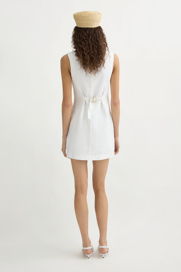 EMMA BUTTON DOWN DRESS - IVORY