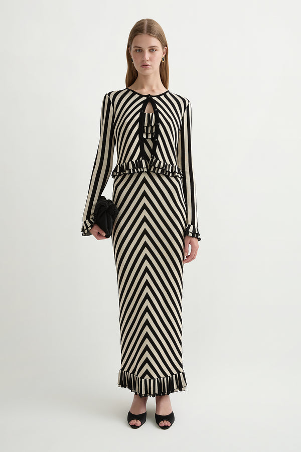MILES DRESS - CREAM & BLACK