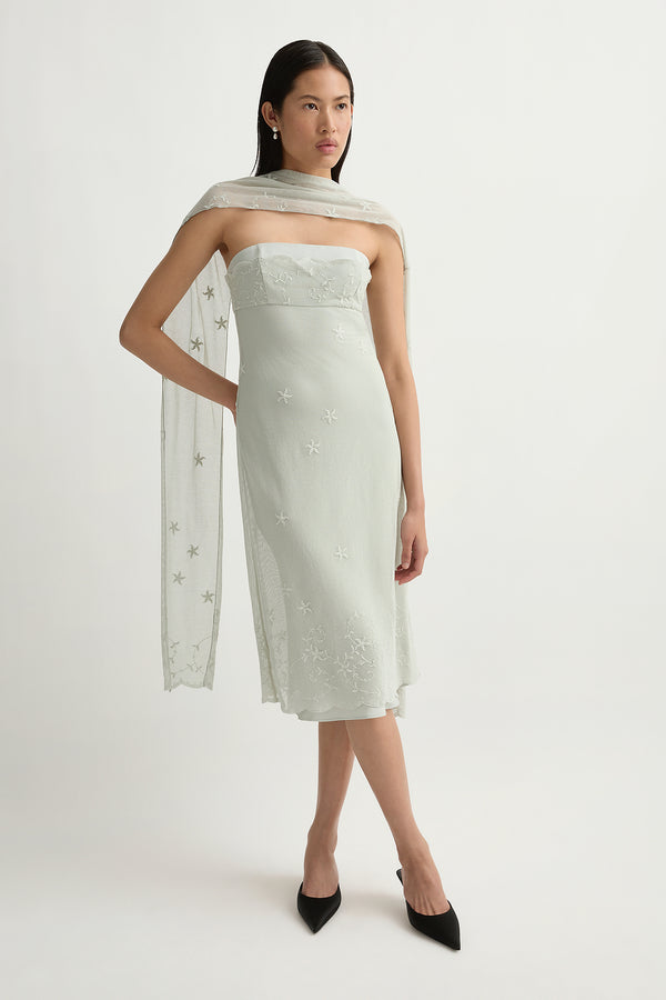 COVE STRAPLESS DRESS - SEAFOAM