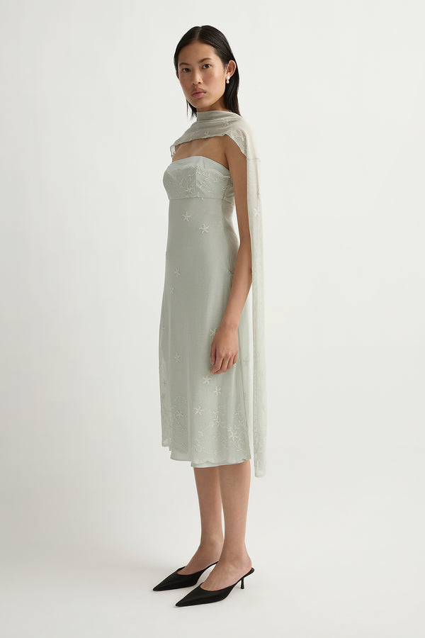 COVE STRAPLESS DRESS - SEAFOAM