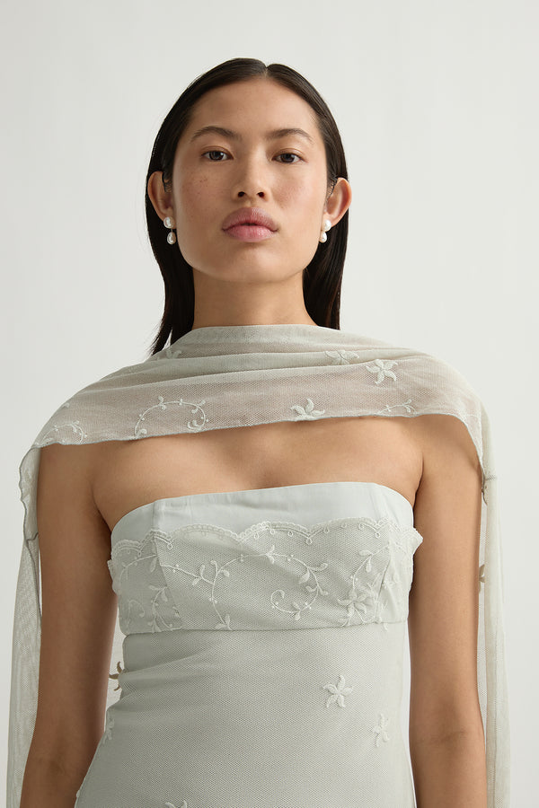 COVE STRAPLESS DRESS - SEAFOAM