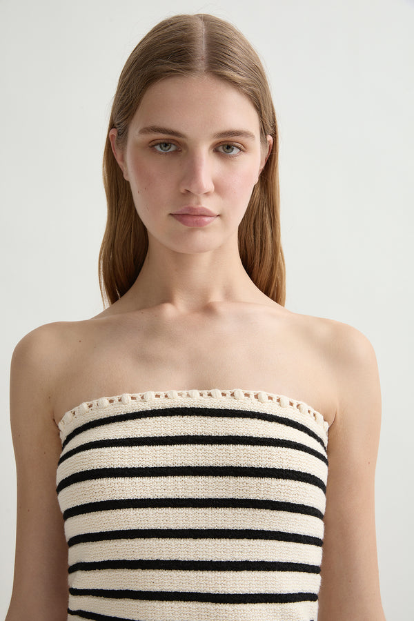 HENRY TOP - CREAM & BLACK