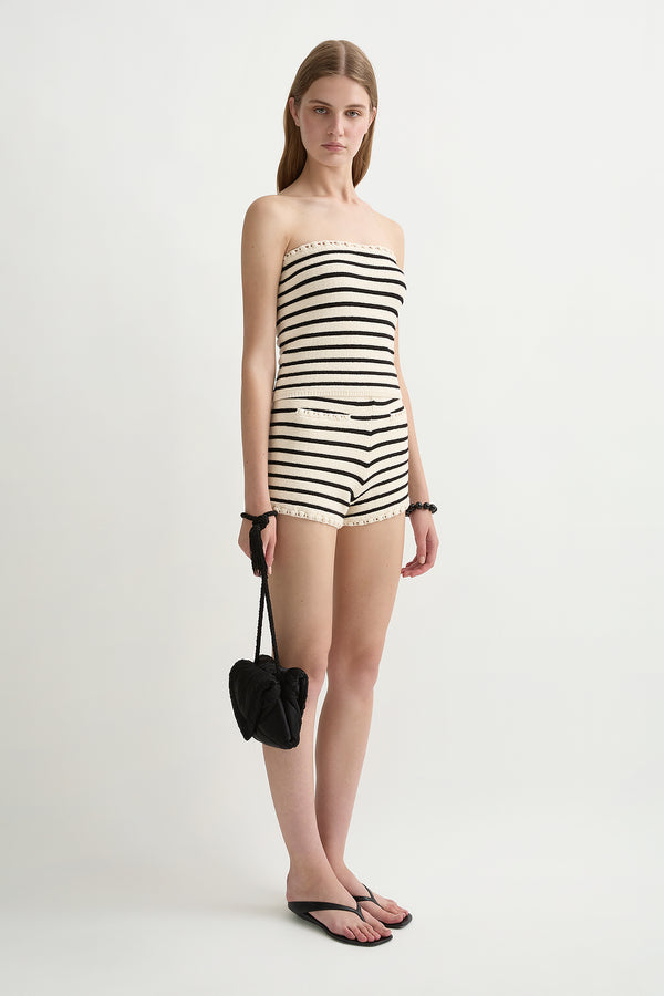 HENRY TOP - CREAM & BLACK