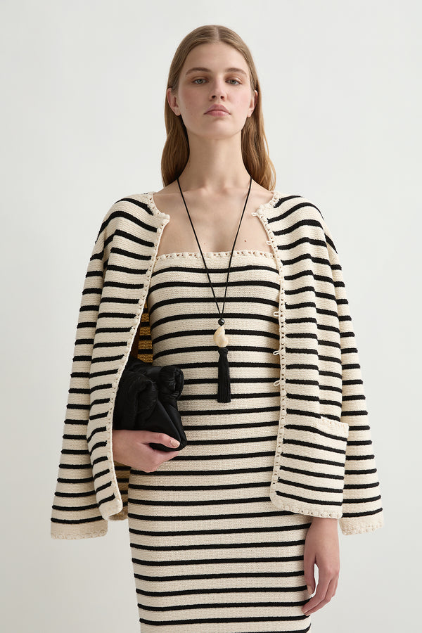 HENRY DRESS - CREAM & BLACK