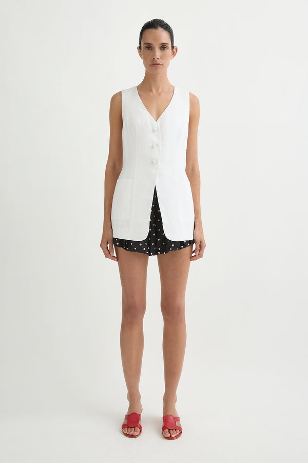 LORENZO TAILORED VEST - IVORY