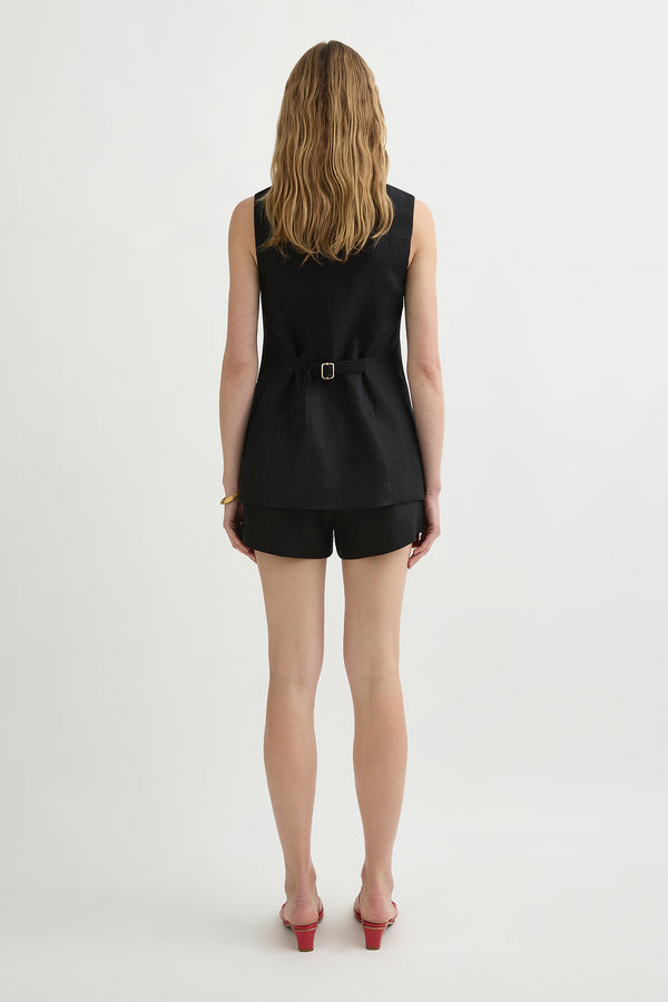 LORENZO TAILORED VEST - BLACK