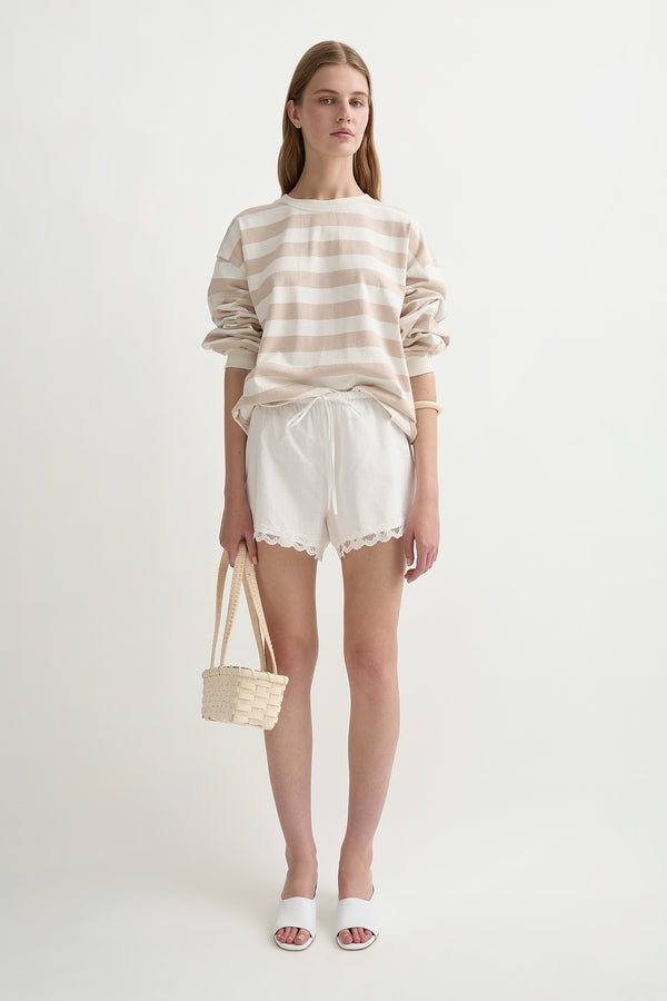 HUGO JUMPER - BEIGE IVORY STRIPE