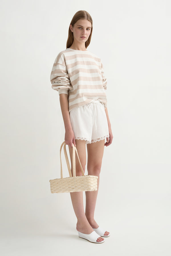 HUGO JUMPER - BEIGE IVORY STRIPE