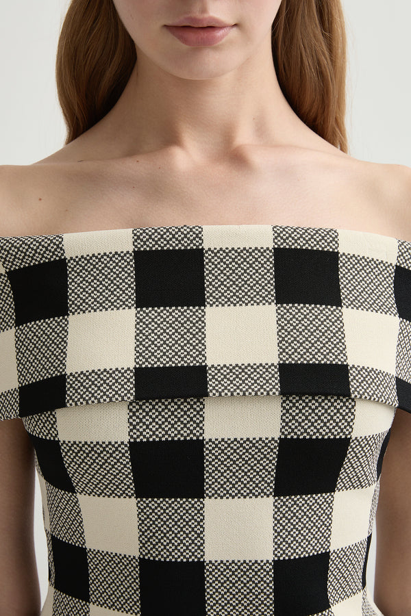 PIPPA STRAPLESS TOP - HERITAGE PLAID