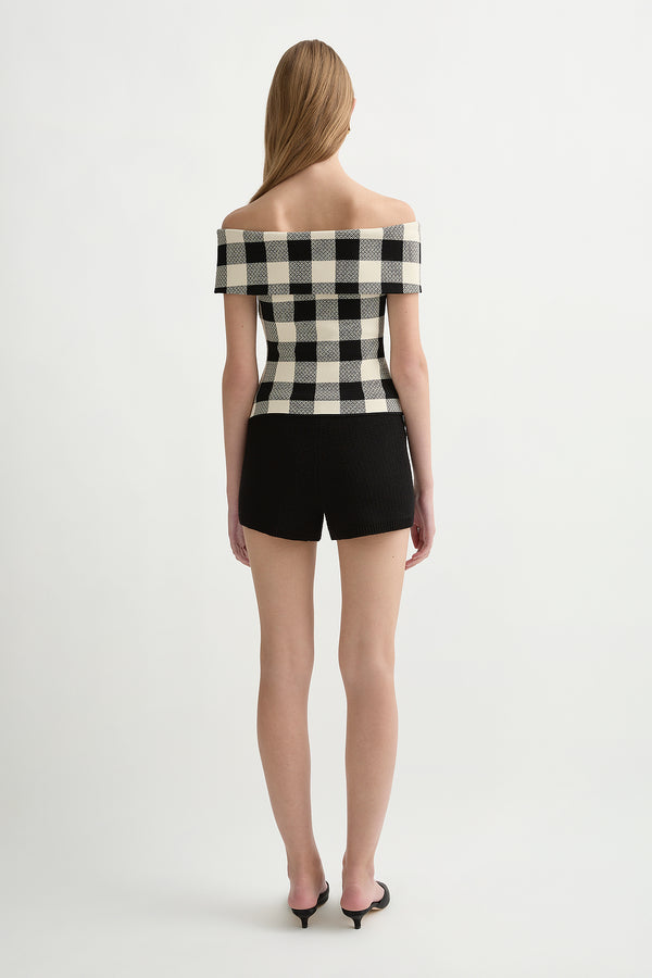 PIPPA STRAPLESS TOP - HERITAGE PLAID