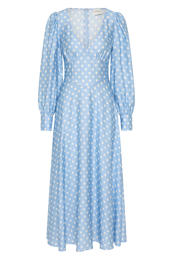 TILLIE DRESS - BLUE POLKA DOT
