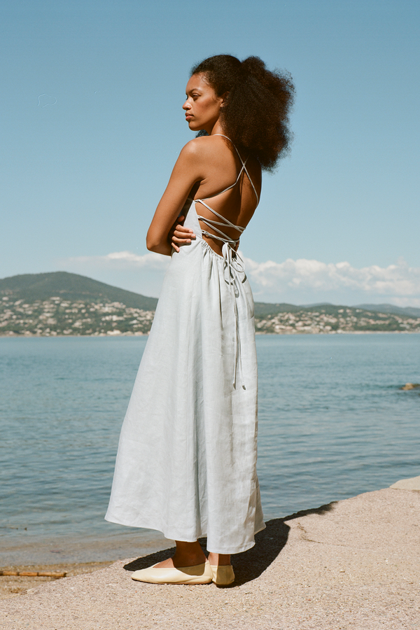 LORI DRESS - SILVER BLUE