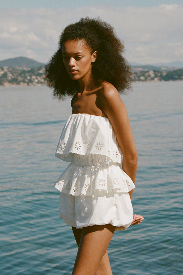 CECILIA STRAPLESS TOP - VINTAGE WHITE