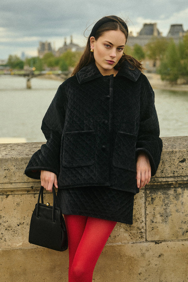 MARLEY JACKET - BLACK VELVET